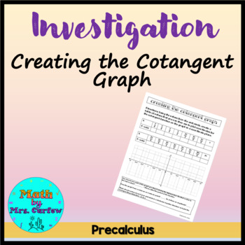 Preview of Creating the Graph of the Cotangent Function (Precalculus) (Investigation)