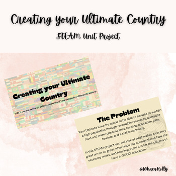 Preview of Creating your Ultimate Country - STEAM unit plan