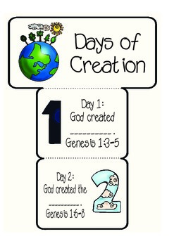 Days of Creation Accordion by Bible Fun For Kids | TPT