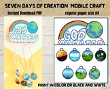Creation Activity, 7 Days of Creation Craft, Bible printab