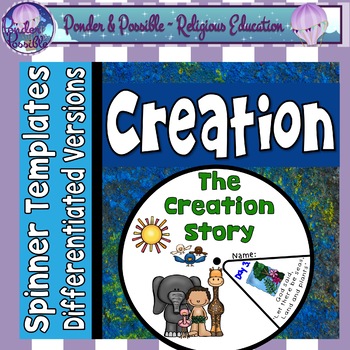 Preview of Days of Creation Bible Story: Spinner Templates