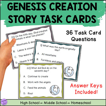 Preview of Creation Story in Genesis Bible Activity Game Task Cards