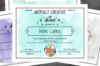 Preview of Creative Award Certificate Template for Kids - Digital Download