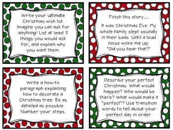 Creative Christmas Writing Prompts by Hannah Burns | TPT