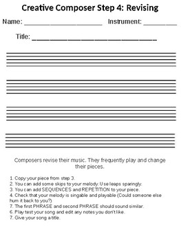 Preview of Creative Composer Music Composition Packet