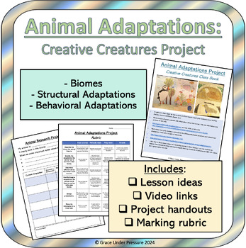 Preview of Animal Adaptations Project: Creative Creatures: Biomes, Adaptations, Research