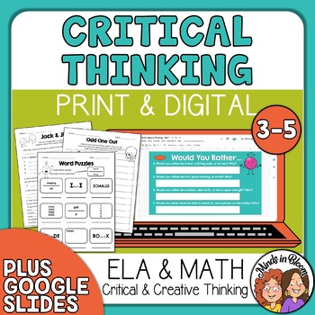 Creative & Critical Thinking Worksheets Distance Learning by Rachel Lynette