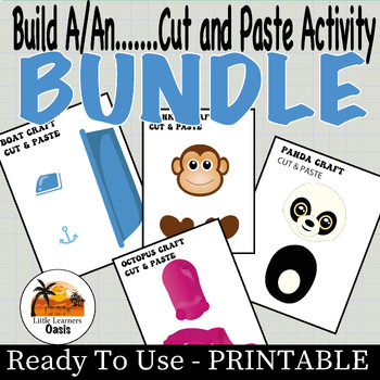 Preview of Creative Critters and Cool Contraptions Bundle: Cut and Paste Craft Templates