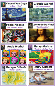 Creative Curriculum Art Interest Area Posters - Famous Artists by Sofia ...