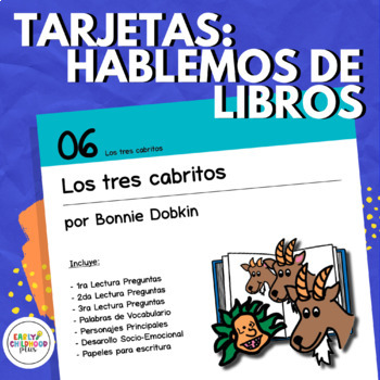 Preview of Three Billy Goats Gruff Book Discussion Cards SPANISH | Balls Study