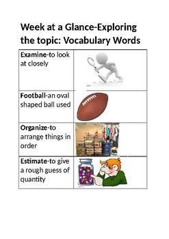 Preview of Creative Curriculum Balls Unit-Vocabulary