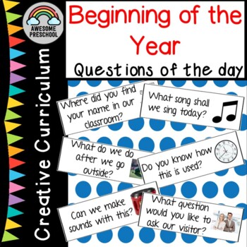 Preview of Creative Curriculum - Beginning the Year Study - Question of the day