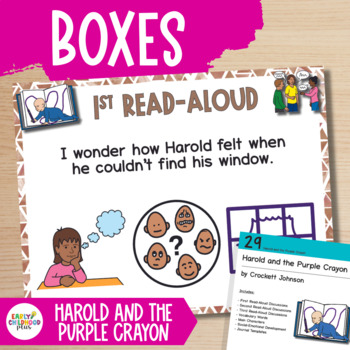 Preview of Creative Curriculum Boxes Study | Harold and the Purple Crayon Visual Supports
