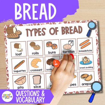 Preview of Creative Curriculum | Bread Study | Investigation Questions & Vocabulary