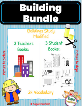 Preview of Creative Curriculum Building Study Bundle (3 Simplified Books & Vocabulary)