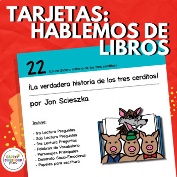 Preview of Buildings Study | True Story of the Three Little Pigs Discussion Cards SPANISH
