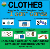 Creative Curriculum CLOTHES Study "I Can" Card Sets