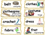 Creative Curriculum Clothing Study, Word Wall Vocabulary cards