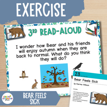 Preview of Creative Curriculum | Exercise Study | Bear Feels Sick | Book Discussion Cards