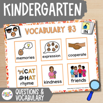 Preview of Creative Curriculum Getting Ready for Kindergarten Investigation Questions Vocab