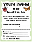 Creative Curriculum Insect Study Day Invitations