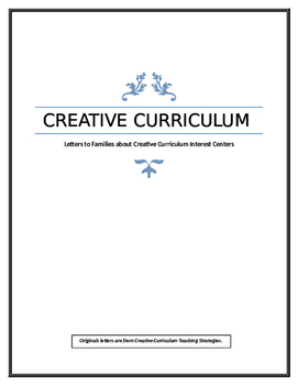 Preview of Creative Curriculum Interest Centers "Letters to Families"