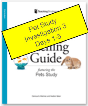 Preview of Creative Curriculum Pets Study Investigation 3 Lesson Plans