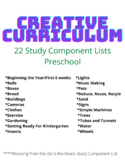 Creative Curriculum Preschool Study Component Lists Bundle