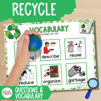 Preview of Recycle | Investigation Questions & Vocabulary for The Creative Curriculum