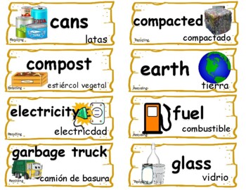 Preview of Creative Curriculum Reduce, Reuse, Recycle Word Wall Vocabulary cards