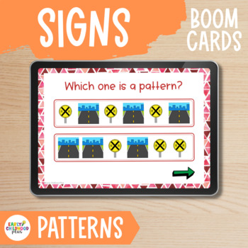 Preview of Creative Curriculum | Signs Study | BOOM Card | Recognize Patterns Game