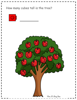 Preview of SAMPLE - 1 Page Creative Curriculum- Tree Unit - Unifix Cube Counting Activity -
