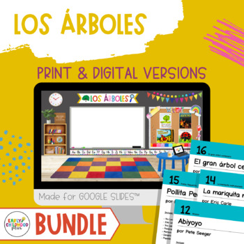 Preview of Trees Study Book Discussion Card Bundle SPANISH for The Creative Curriculum