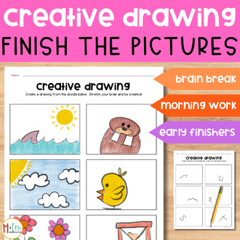 Preview of Creative Drawing │Not a Squiggle Art Challenge │Finish the Drawing │Brain Break
