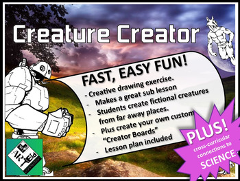 Preview of Creative Drawing for Middle & Elementary Art: Creature Creator