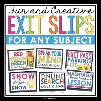 Preview of Exit Tickets for Any Subject -  Comprehension Check - Exit Slips or Exit Passes