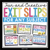 Exit Tickets for Any Subject -  Comprehension Check - Exit