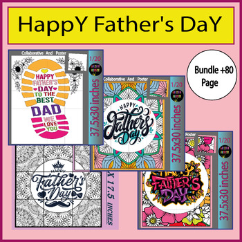 Preview of Creative Father's Day: Collaborative Color Pages Craft Poster for Bulletin Board