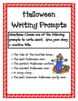 Creative Halloween Writing Prompts by Ms Third Grade | TpT