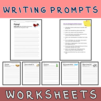 Preview of Creative Kindergarten Writing Prompts Worksheets