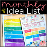 Creative Kindergarten's Monthly Idea List with Centers and