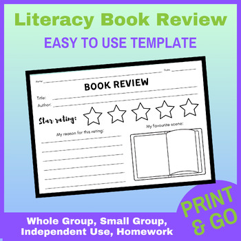 Preview of Creative Literacy Reflection Template for Elementary Students