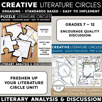 Preview of Creative Literature Circle Roles, Group Work, Reading/Book Project: Any Novel