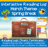 March Reading Log Spring Break Vacation Theme