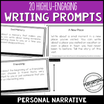Preview of Writing Personal Narrative Writing Prompts for 3rd-5th
