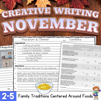 Preview of Creative Narrative Writing Activity for Thanksgiving - Family Food Traditions