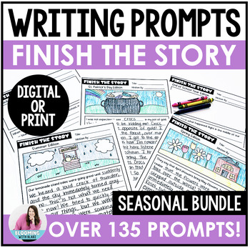 Preview of Creative Writing Prompts - Story Starters Activities -3rd, 4th, 5th Grade BUNDLE