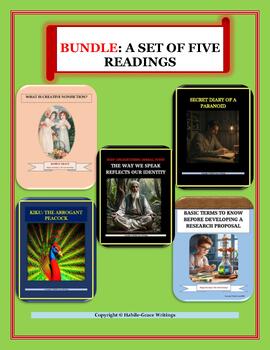 Preview of BUNDLE: Creative Nonfiction, Paranoid's Diary,  Research Terms...+ Kids' Stories