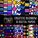 Creative Rainbow Papers {Creative Clips Digital Clipart}