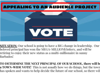 Preview of Creative Research Project on Persuasive Appeals - Campaign for next principal !